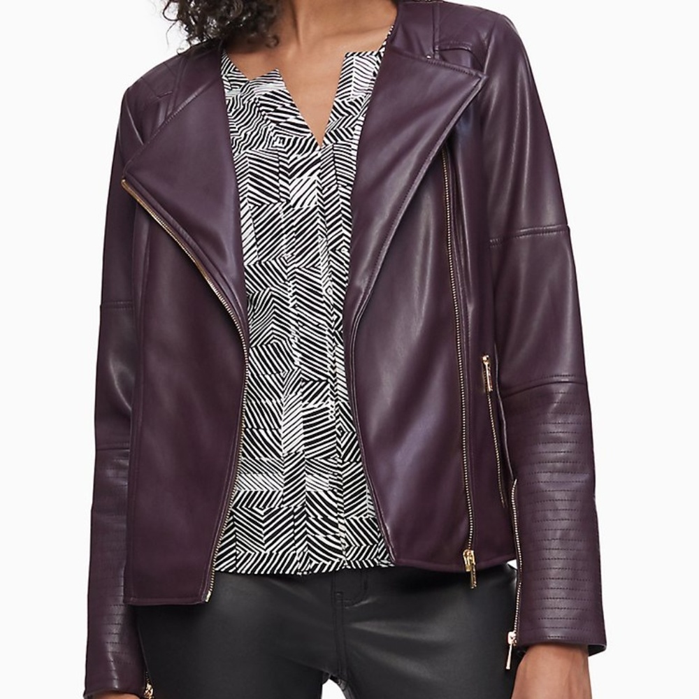 Calvin Klein Faux Leather Jacket Women's S